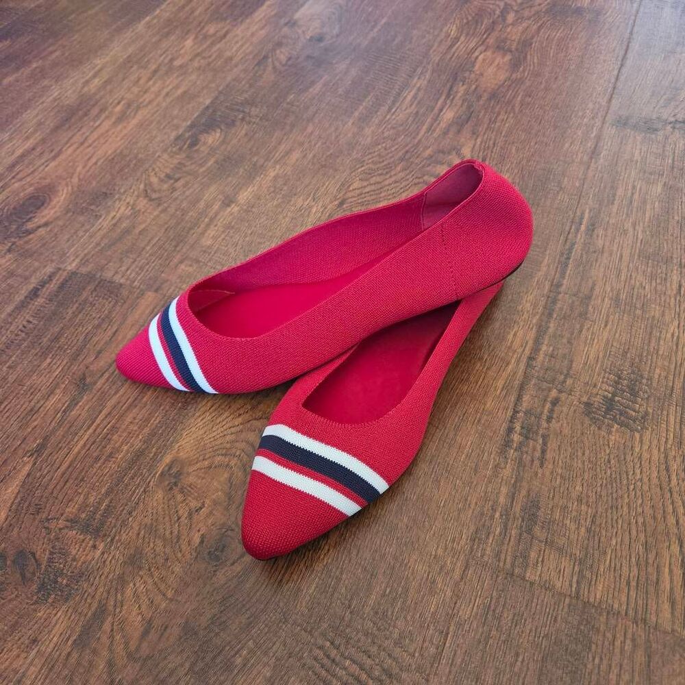NWOT MIA Emme Flyknit Striped Ballet Flats